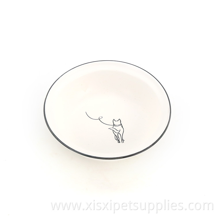 Wholesale OEM ODM Pet Feeding Bowl 2 Sizes White Ceramic Pet Dog Bowl